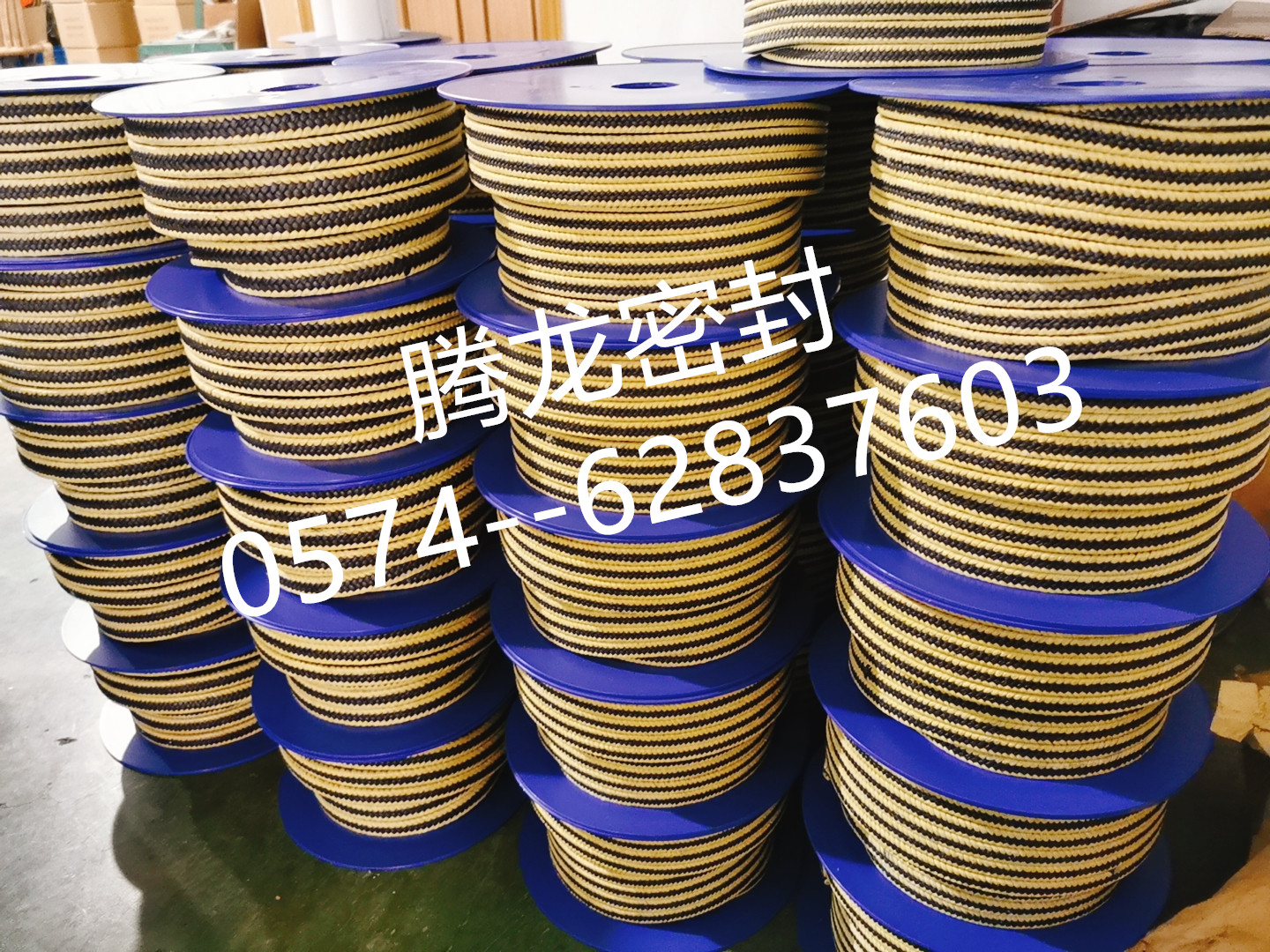 腾龙密封高品质黑四氟芳纶盘根批量生产